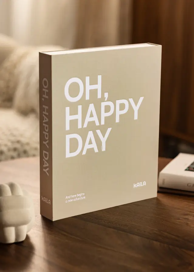 KAILA OH HAPPY DAY Grey - Coffee Table Photo Album (60 Pagine nere)