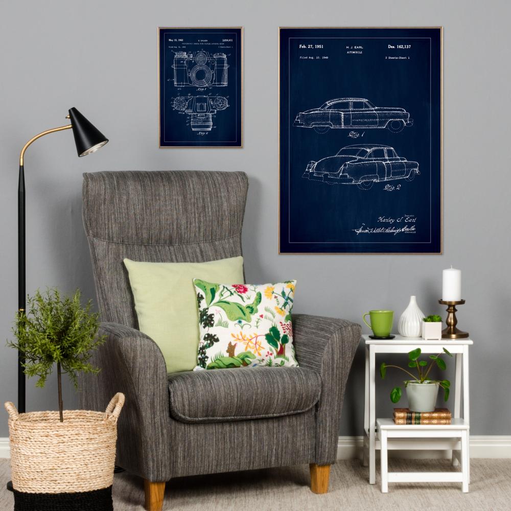 Disegni di brevetti - Cadillac I - Blu Poster