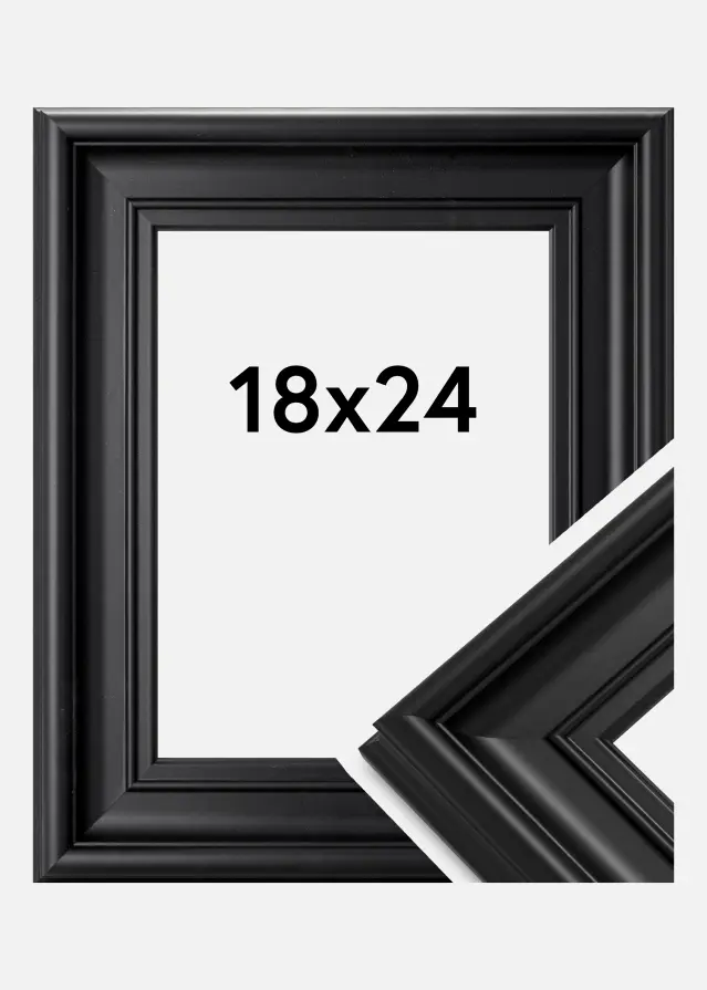 Cornice Mora Premium Vetro acrilico Nero 18x24 cm