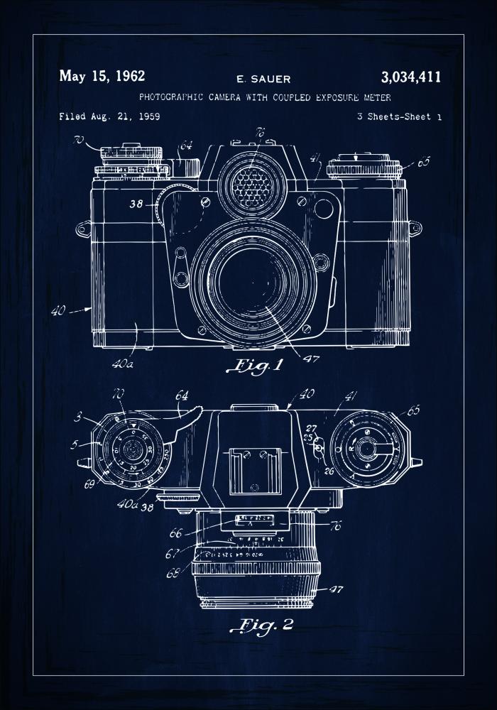 Disegni di brevetti - Macchina fotografica I - Blu Poster