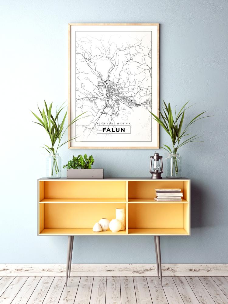 Mappa - Falun - Poster bianco