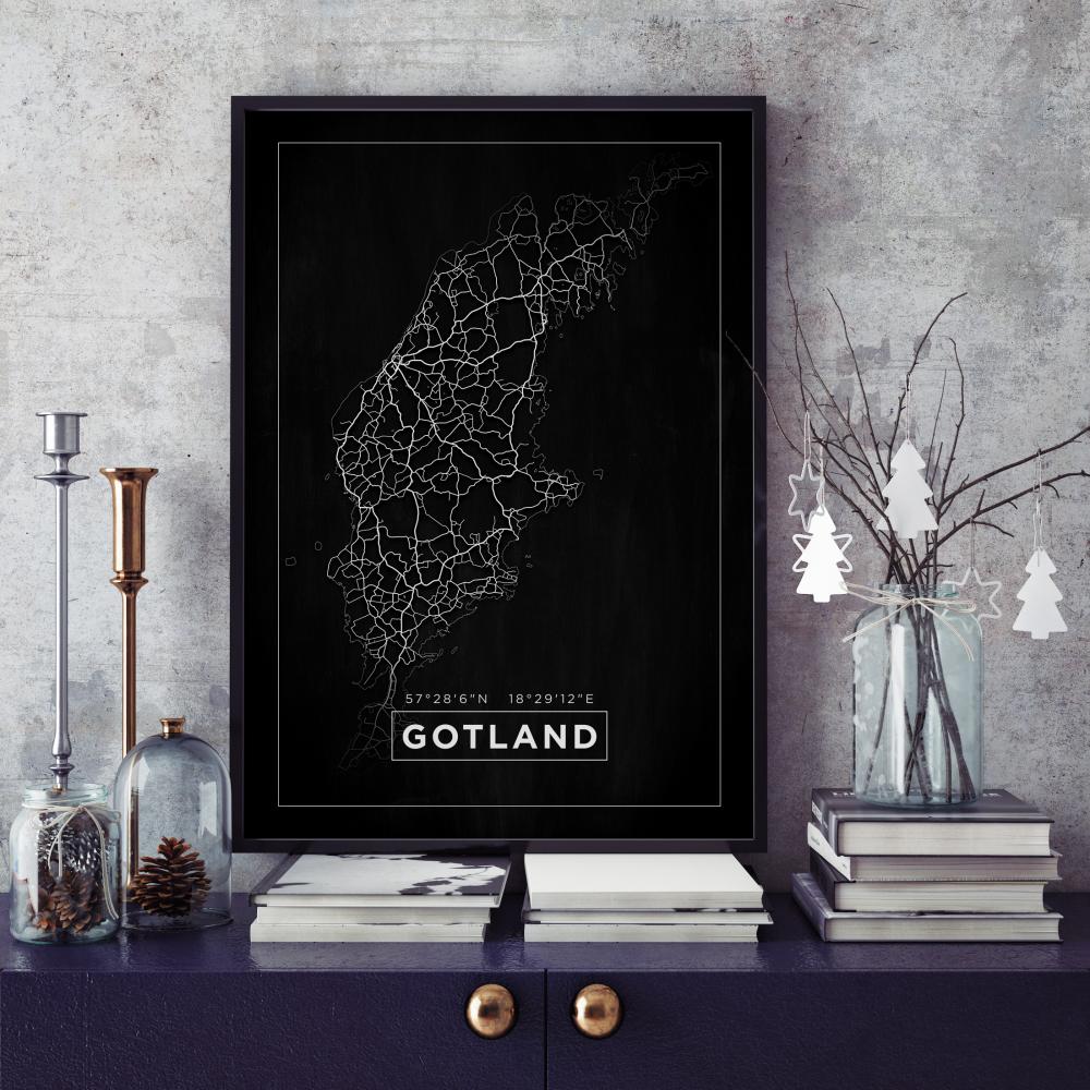 Mappa - Gotland - Poster nero