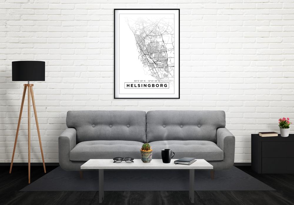 Mappa - Helsingborg - Poster bianco