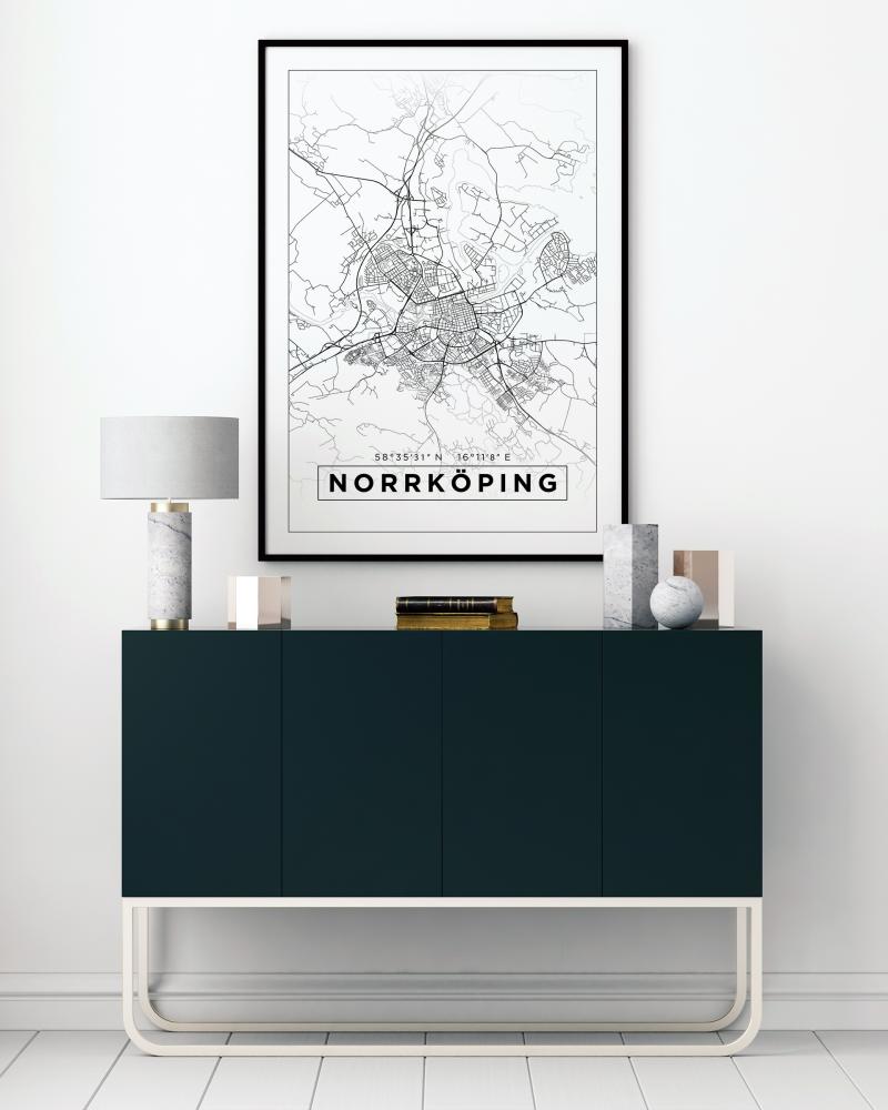 Mappa - Norrköping - Poster bianco