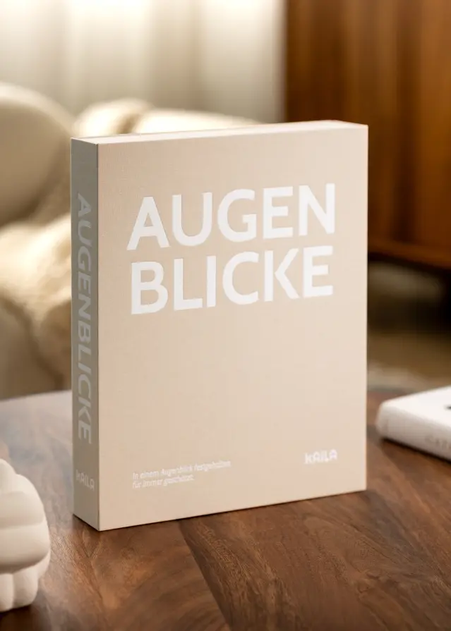 KAILA AUGENBLICKE Creme - Coffee Table Photo Album (60 Pagine nere)