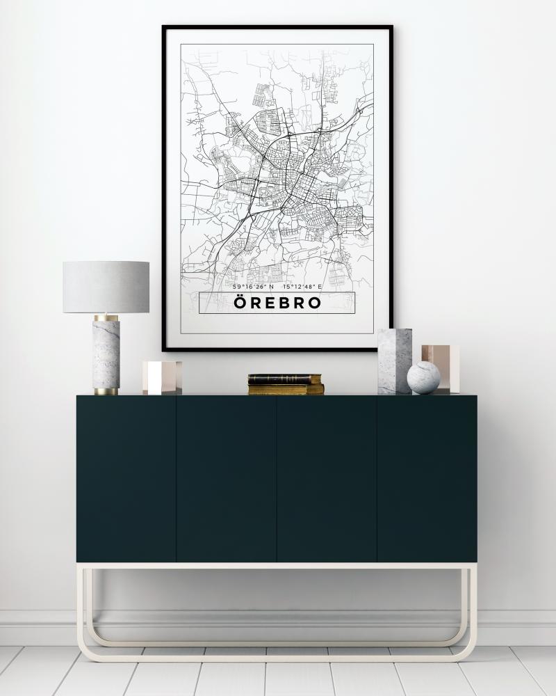 Mappa - Örebro - Poster bianco