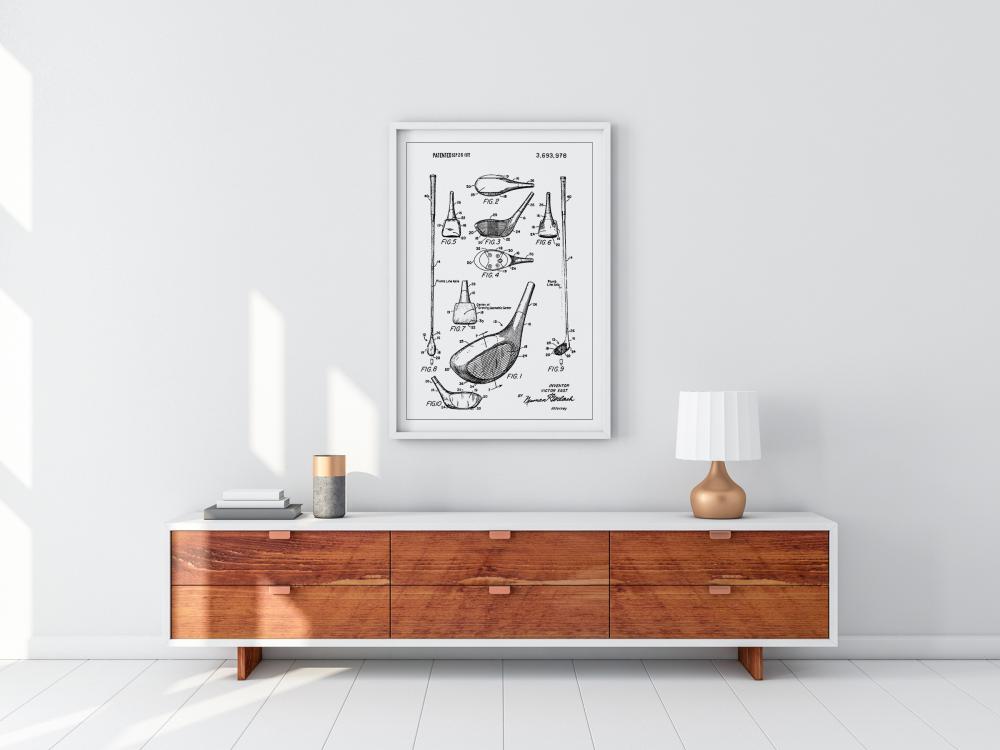 Patent Print - Golf Club - White Poster