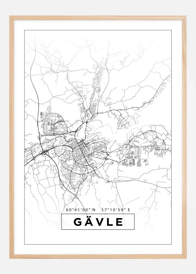 Mappa - Gävle - Poster bianco