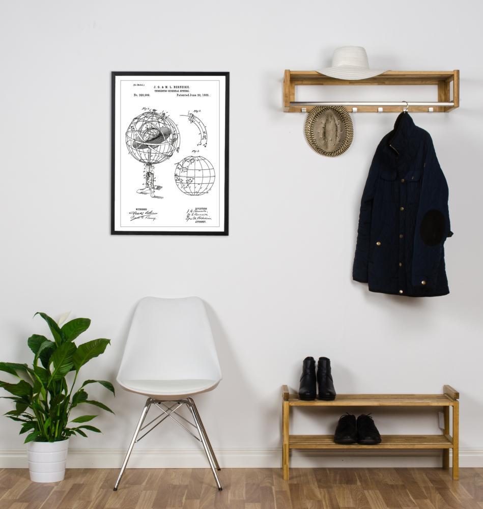 Disegni di brevetti - Modello astronomico - Bianco Poster