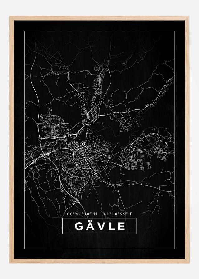 Mappa - Gävle - Poster nero