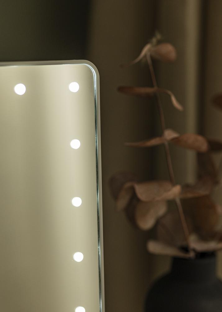 KAILA Specchio per trucco LED con altoparlante Bluetooth Bianco 18x30 cm