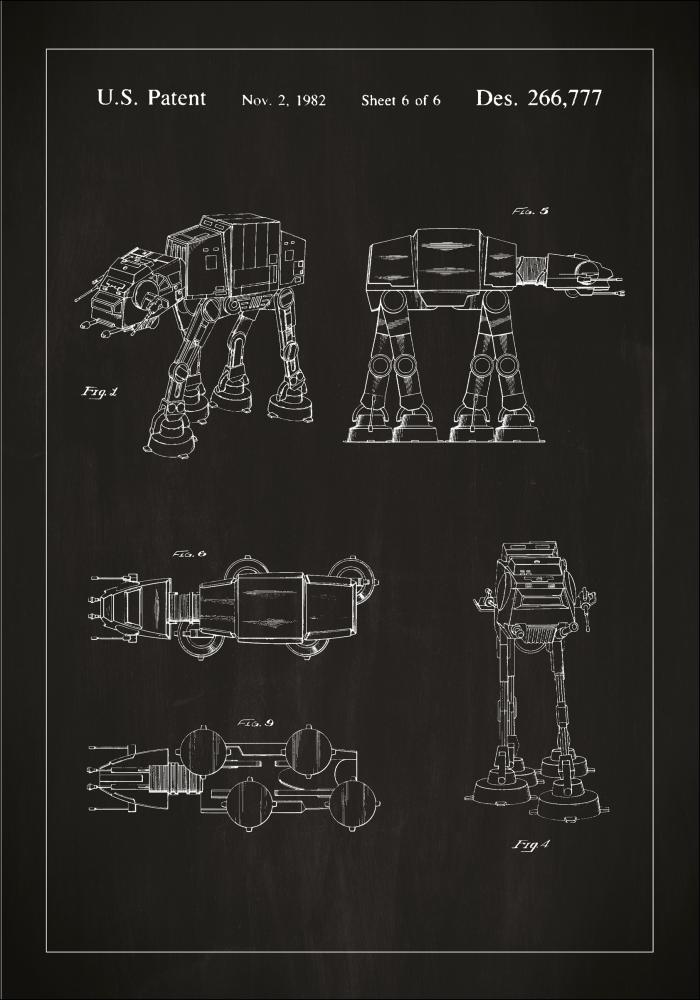 Disegni di brevetti - Star Wars - Walker - Nero Poster