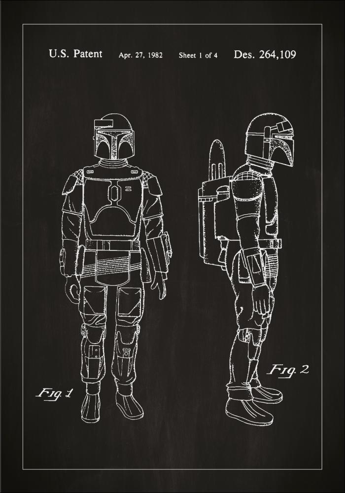 Disegni di brevetti - Star Wars - Boba Fett - Nero Poster