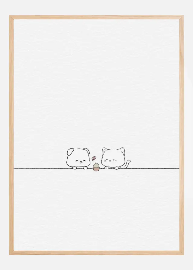 Cat and Dog In Love Poster