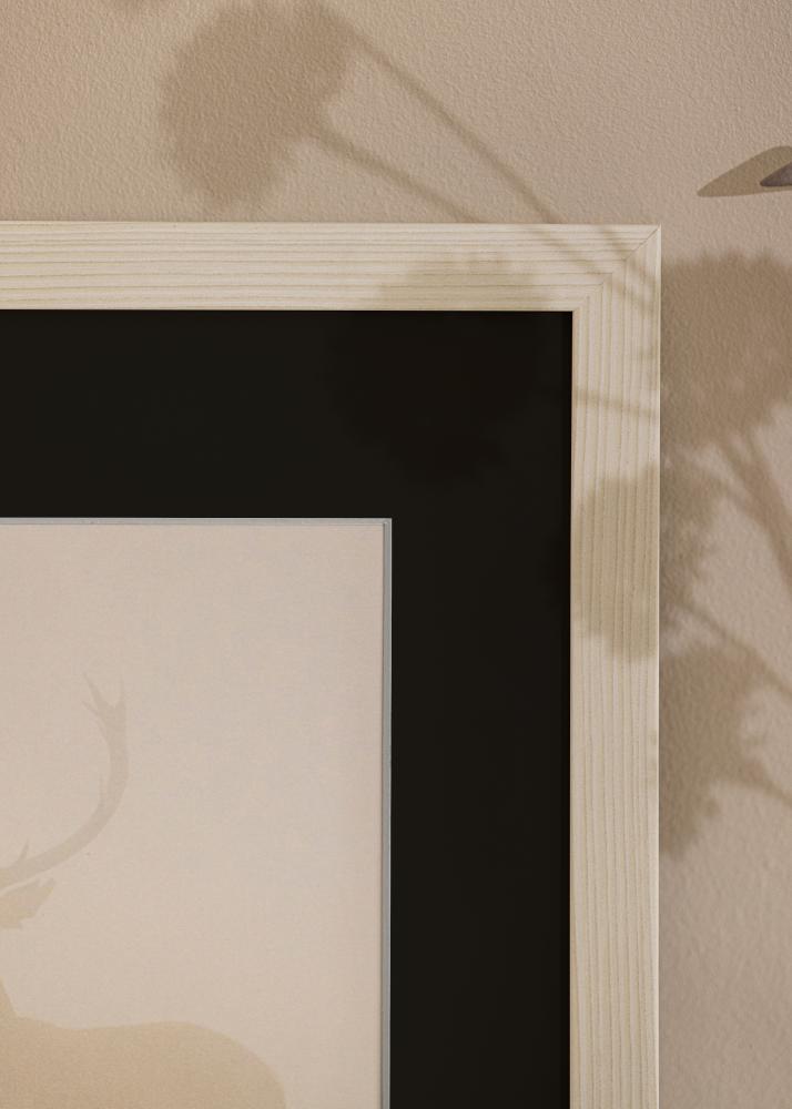 Cornice Fiorito Bianco 60x80 cm - Passe-partout Nero 50x65 cm