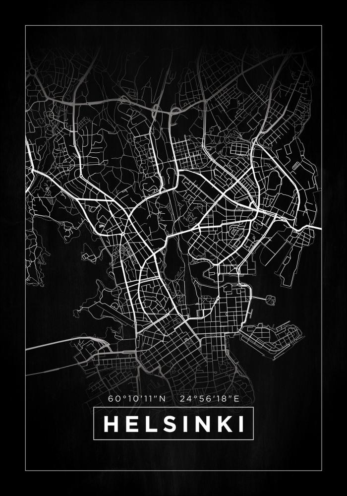 Mappa - Helsinki - Nero Poster