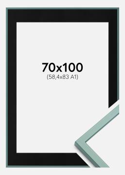 Cornice E-Line Verde 70x100 cm - Passe-partout Nero 59,4x84 cm (A1)