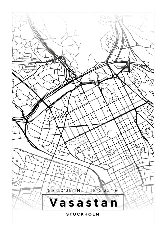 Mappa - Vasastan - Poster bianco