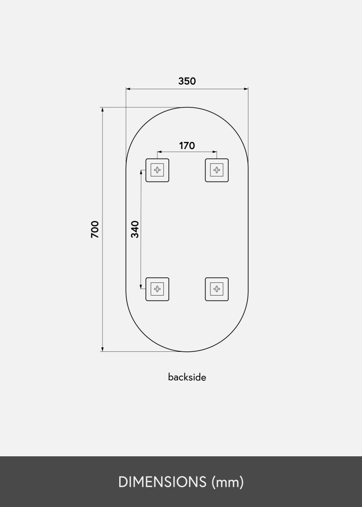 KAILA Specchio Ovale 35x70 cm