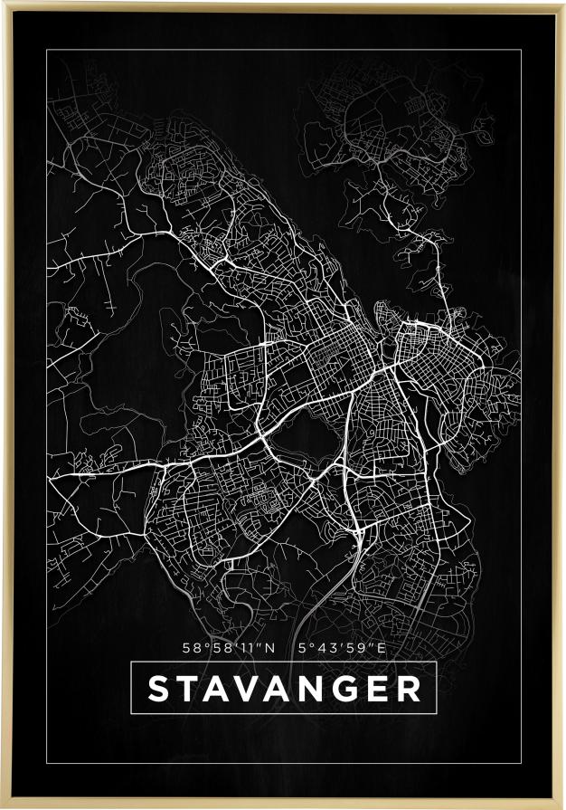 Mappa - Stavanger - Poster nero