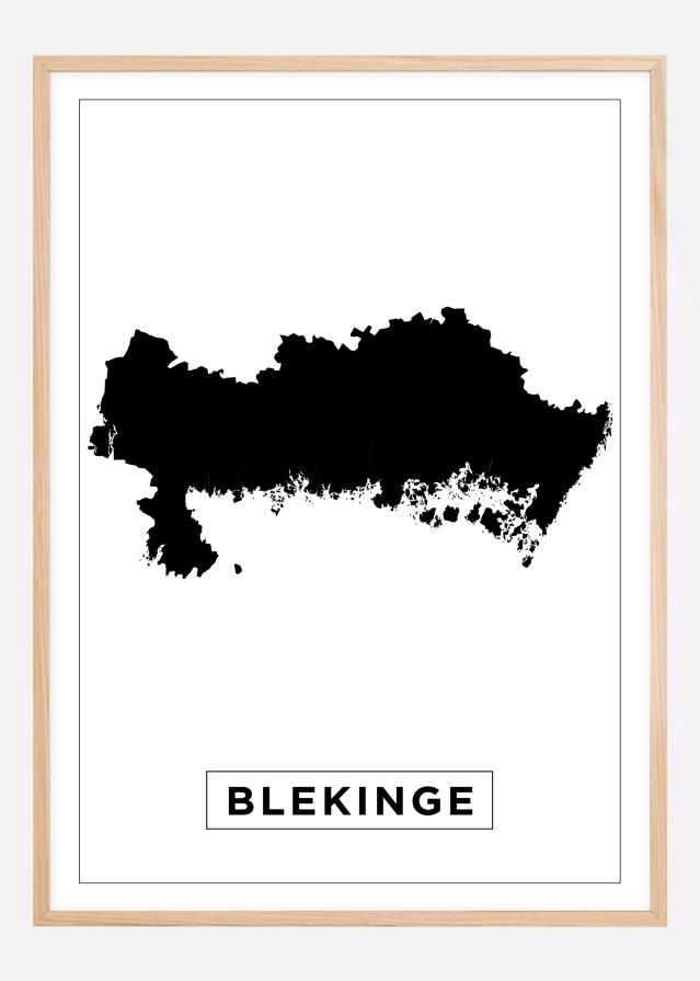 Mappa - Blekinge - Poster bianco