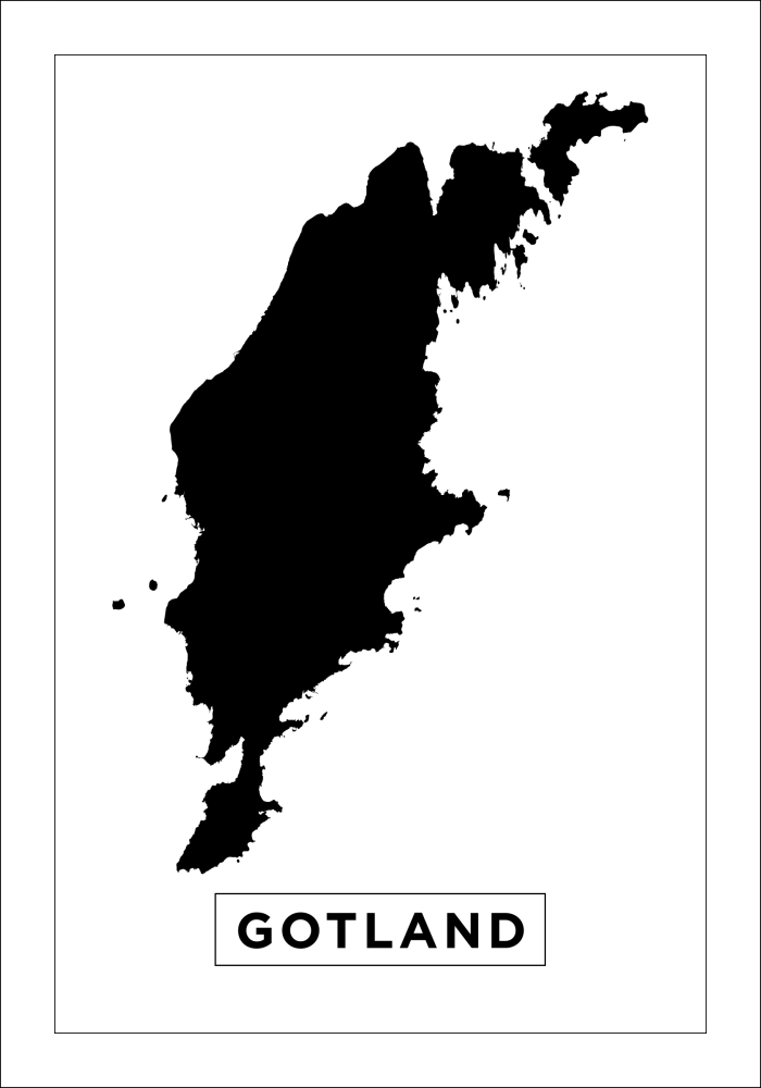 Mappa - Gotland - Poster bianco