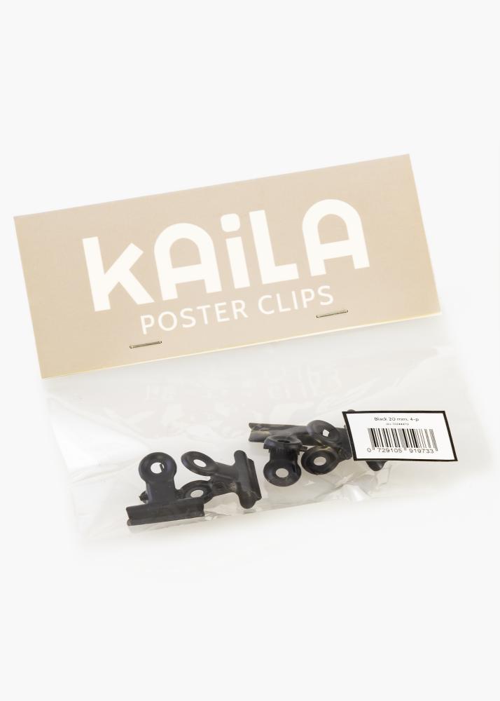 KAILA Poster Clip Black 20 mm - 4-p