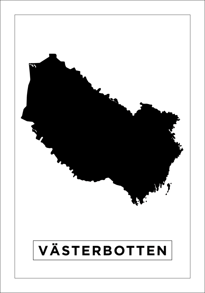 Mappa - Västerbotten - Poster bianco