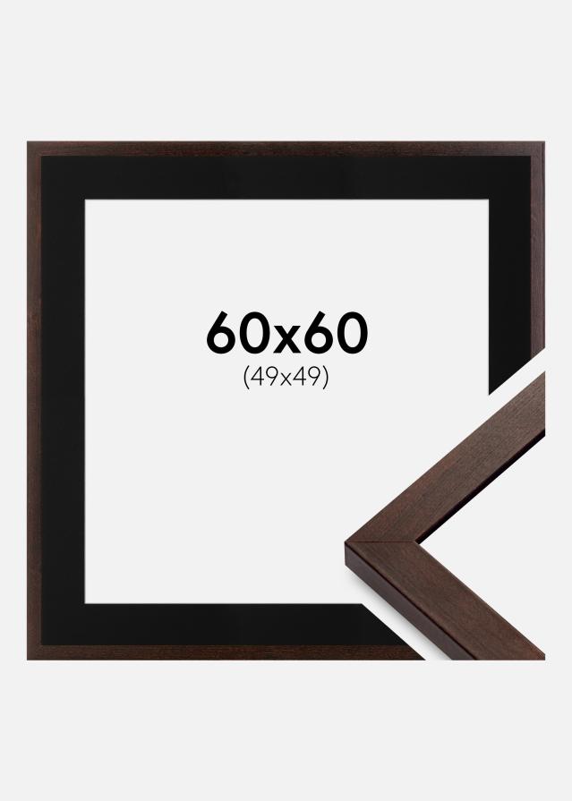 Cornice Selection Noce 60x60 cm - Passe-partout Nero 50x50 cm