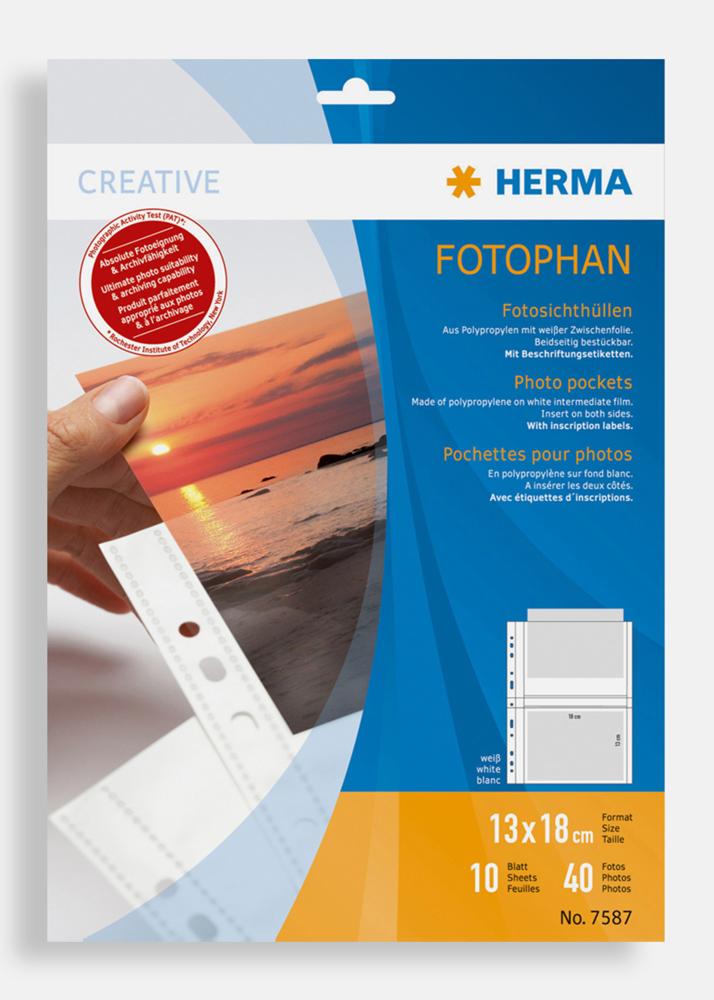 Herma Fogli portafoto 13x18 cm orizzontale - 10-pezzi Bianco