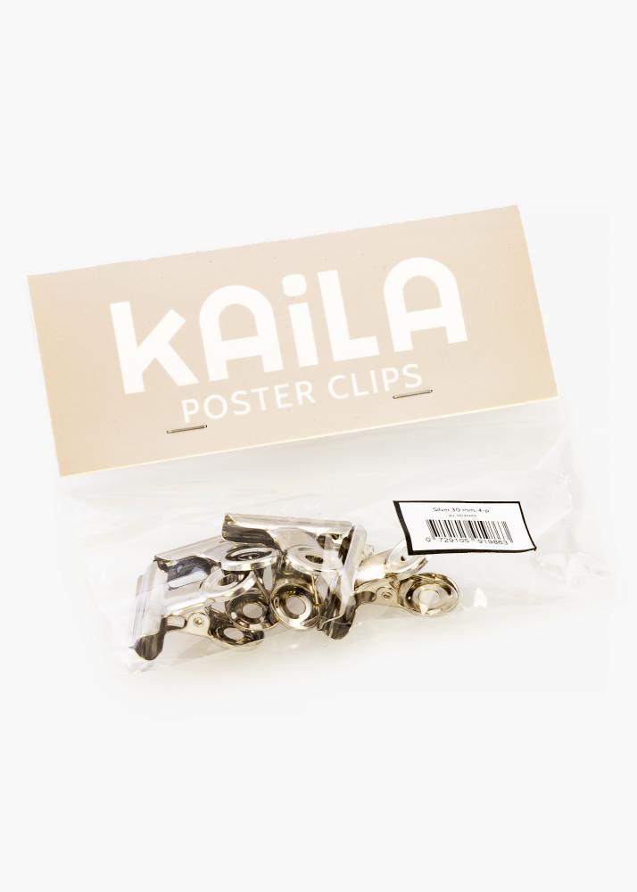 KAILA Poster Clip Argento 30 mm - 4-p