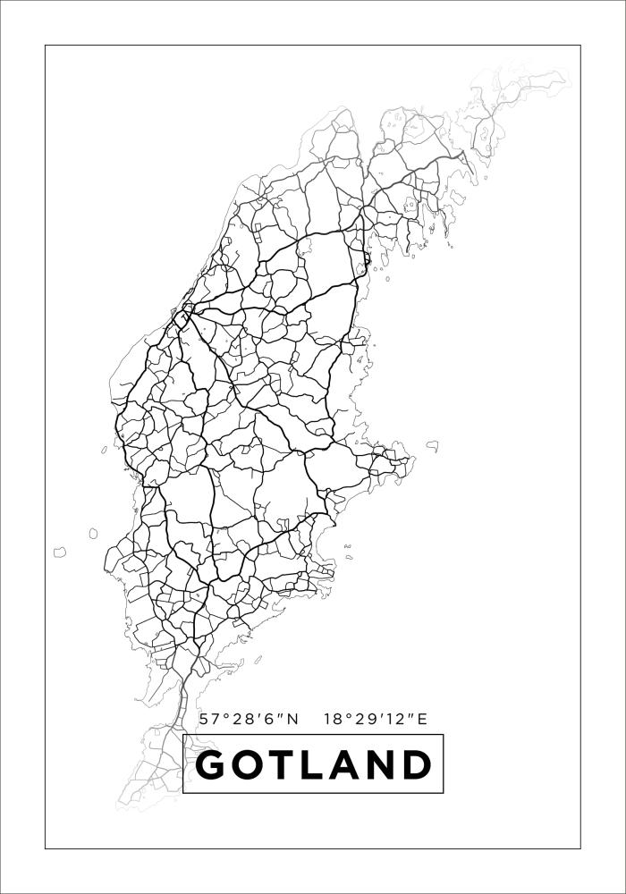 Mappa - Gotland - Poster bianco