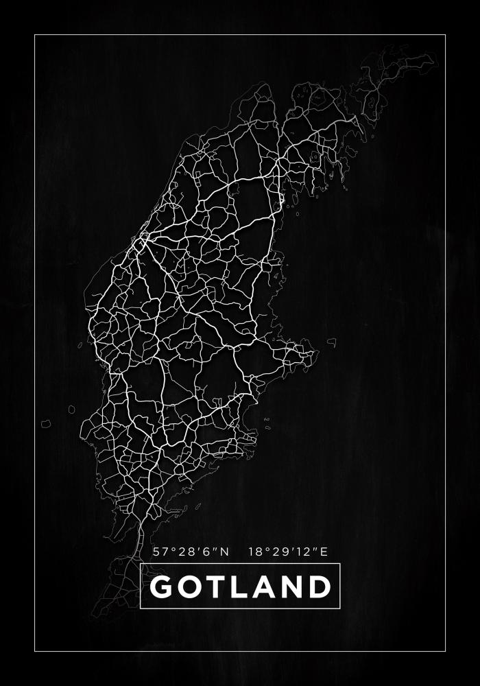 Mappa - Gotland - Poster nero