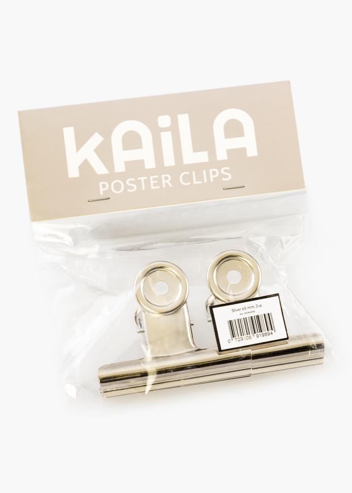 KAILA Poster Clip Argento 65 mm - 2-p