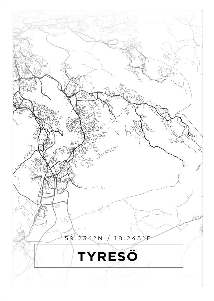 Mappa - Tyresö - Poster bianco