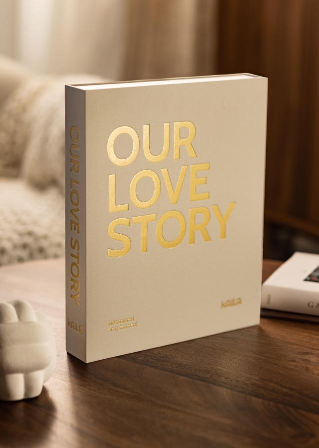 KAILA OUR LOVE Story Crema - Coffee Table Photo Album (60 Pagine nere)