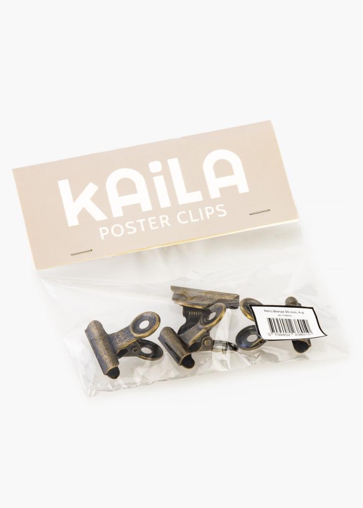 KAILA Poster Clip Rétro Bronze 30 mm - 4-p