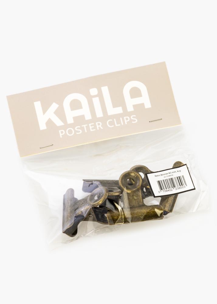 KAILA Poster Clip Rétro Bronze 40 mm - 4-p