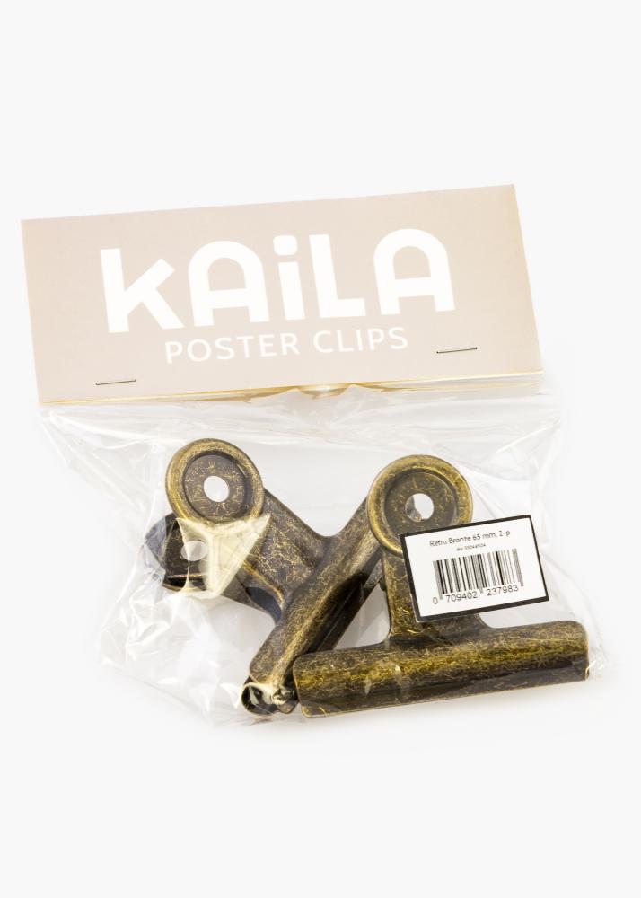 KAILA Poster Clip Rétro Bronze 65 mm - 2-p