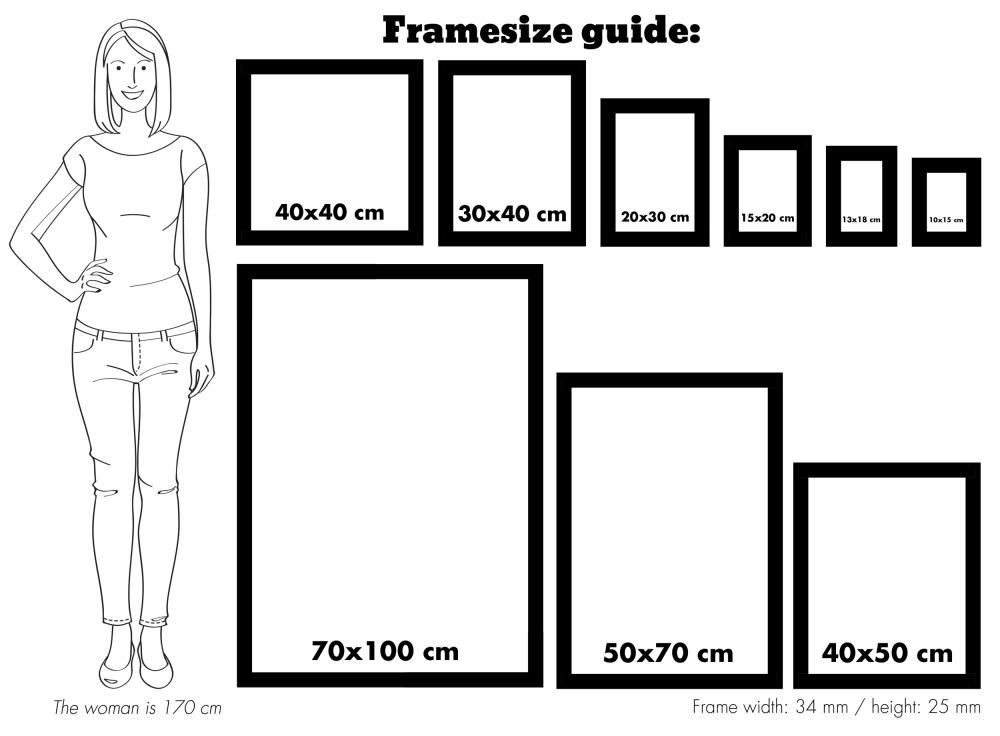 Cornice Öjaren Bianco 70x100 cm - Passe-partout Nero 62x93 cm