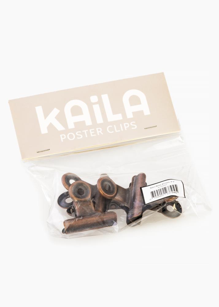 KAILA Poster Clip Rétro Brass 40 mm - 4-p