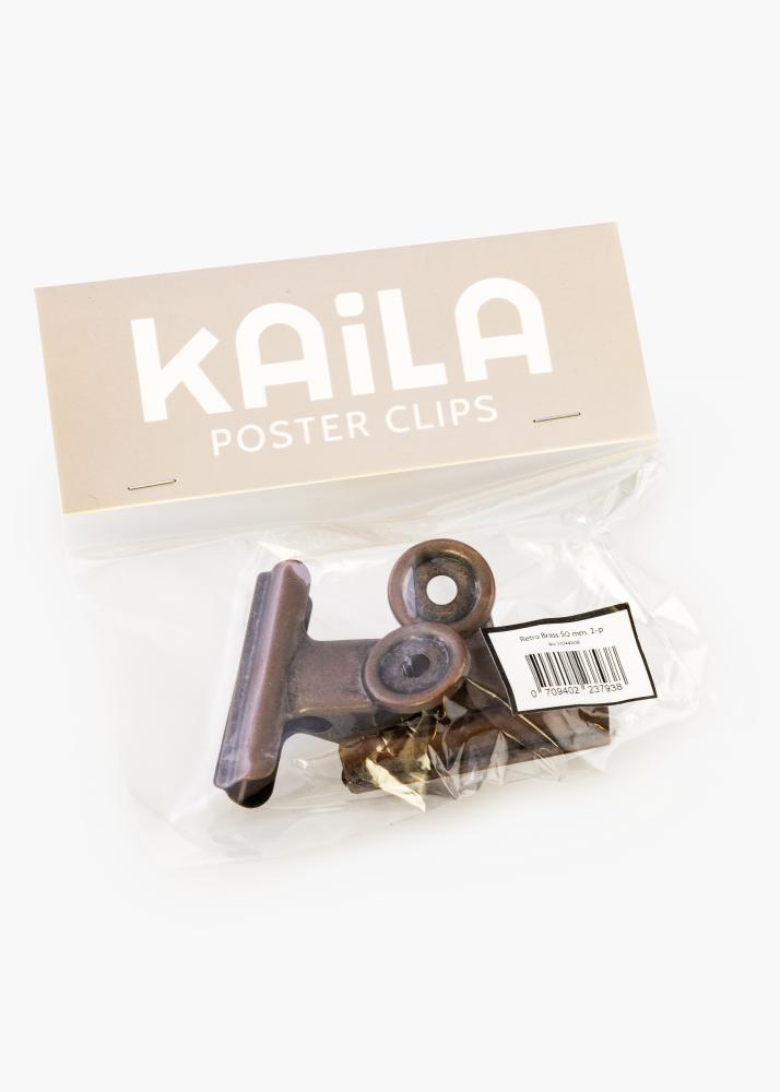 KAILA Poster Clip Rétro Brass 50 mm - 2-p