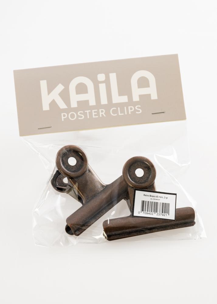 KAILA Poster Clip Rétro Brass 65 mm - 2-p