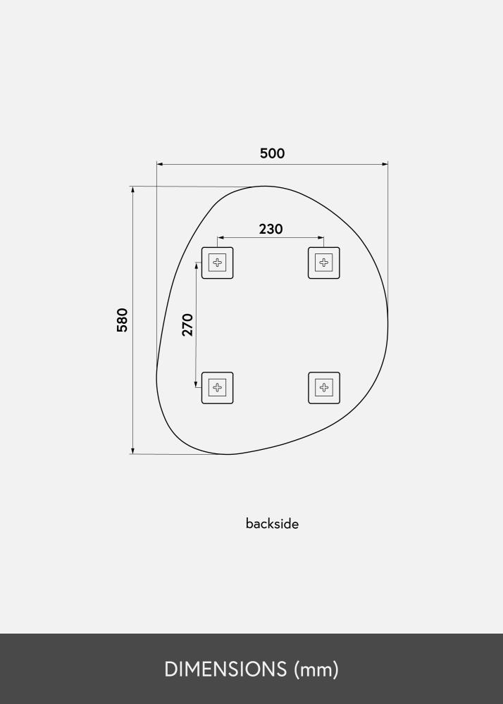 KAILA Specchio Soft Drop Deluxe 50x58 cm