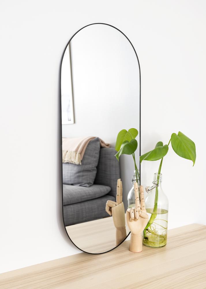 Ovale Mirror Jersey- Thin Black 35x80 cm