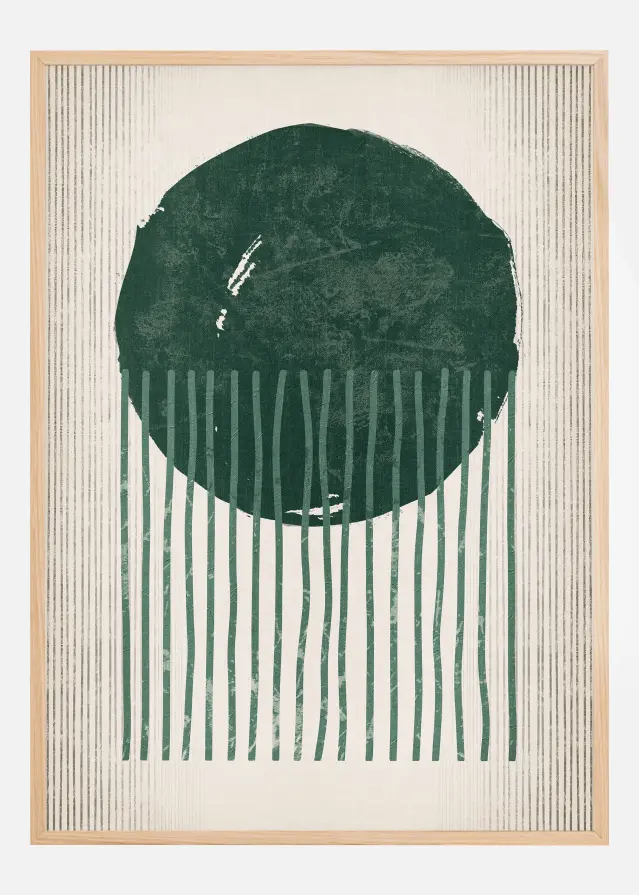 Emerald Round Jellyfish Poster