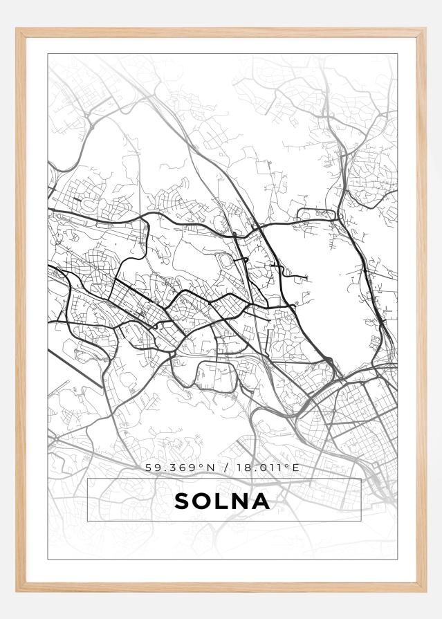 Mappa - Solna - Poster bianco