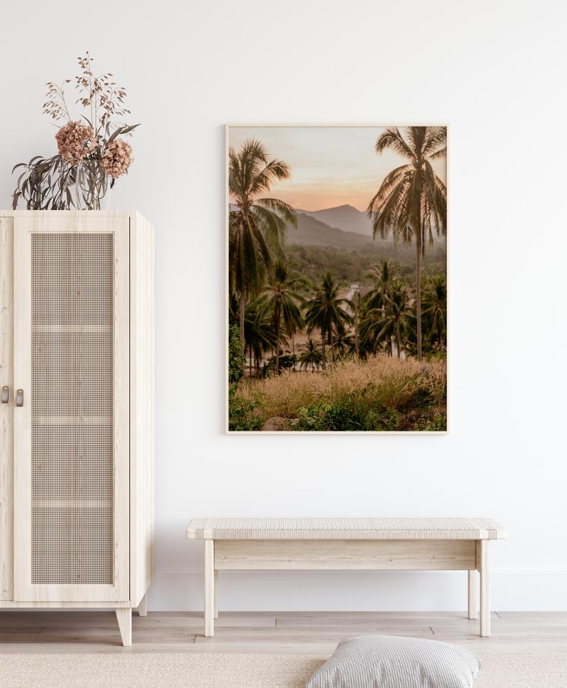 Palm Trees On Mountain Poster