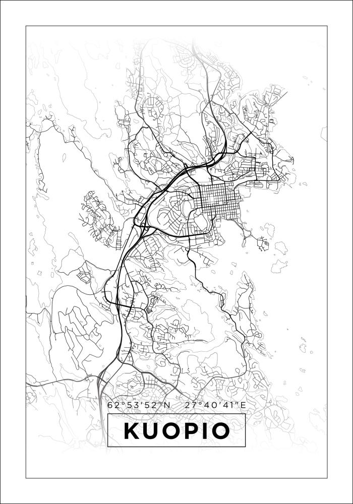 Mappa - Kuopio - Poster bianco