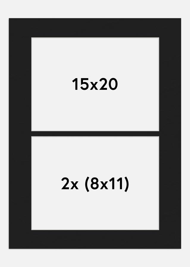 Passe-partout Nero 15x20 cm - Collage 2 Immagini (8x11 cm)